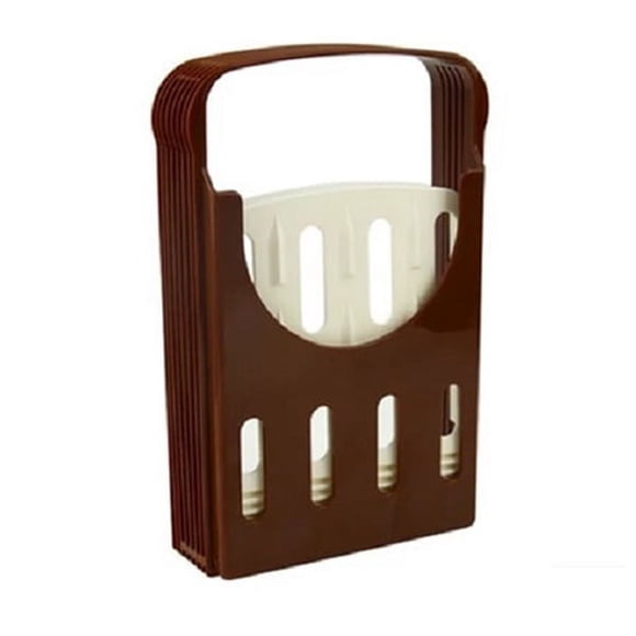 CIMAXIC Adjustable Loaf Sandwich Bread Slicer Guide Toast Slice Cutter Mold (Coffee+White),8.66"X5.71"X1.65"