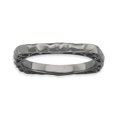 thumbnail image 1 of Bague Empilable Carrée en Argent Sterling 925 avec Plaque Noire, 1 of 7