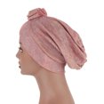 thumbnail image 5 of CEHVOM Women Solid Beading India Hat Muslim Ruffle Chemo Hat Beanie Wrap Cap, 5 of 5