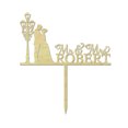 thumbnail image 1 of Mr & Mrs Wedding Cake Toppers, bride and groom silhouette Rustic Wedding Cake Topper Cake Decoration 7-8 Inches Wide, 1 of 3