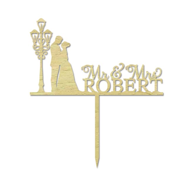 Mr & Mrs Wedding Cake Toppers, bride and groom silhouette Rustic Wedding Cake Topper Cake Decoration 7-8 Inches Wide
