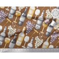 thumbnail image 2 of Soimoi Modal Satin Fabric Grapes,Wine Glass & Bottle Print Fabric by Yard 42 Inch Wide, 2 of 3