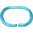 thumbnail image 2 of Anneaux de Rideau de Douche en Plastique Bleu Turquoise Transparent - Ensemble de 12, 2 of 5