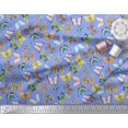 thumbnail image 3 of Soimoi Blue Moss Georgette Fabric Colorful Butterfly Printed Fabric 1 Yard 42 Inch Wide, 3 of 5