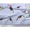 thumbnail image 2 of Soimoi Blue polyester Crepe Fabric Toucan Bird Fabric Prints By Yard 42 Inch Wide, 2 of 3