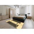 thumbnail image 4 of Ahgly Company Tapis d'Intérieur Carrés Abstraits Brun Foncé, Tapis de Zone Abstraits, 4 Pieds Carré, 4 of 6