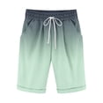 thumbnail image 1 of Plebaso Men's Stylish Shorts Gradient Color Summer Beach Shorts Drawstring Casual Knee Length Shorts, 1 of 3