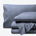 thumbnail image 1 of Bare Home Flannel Sheet Set - 100% Cotton - Deep Pocket - Queen, Heathered Indigo, 4-Pieces, 1 of 7