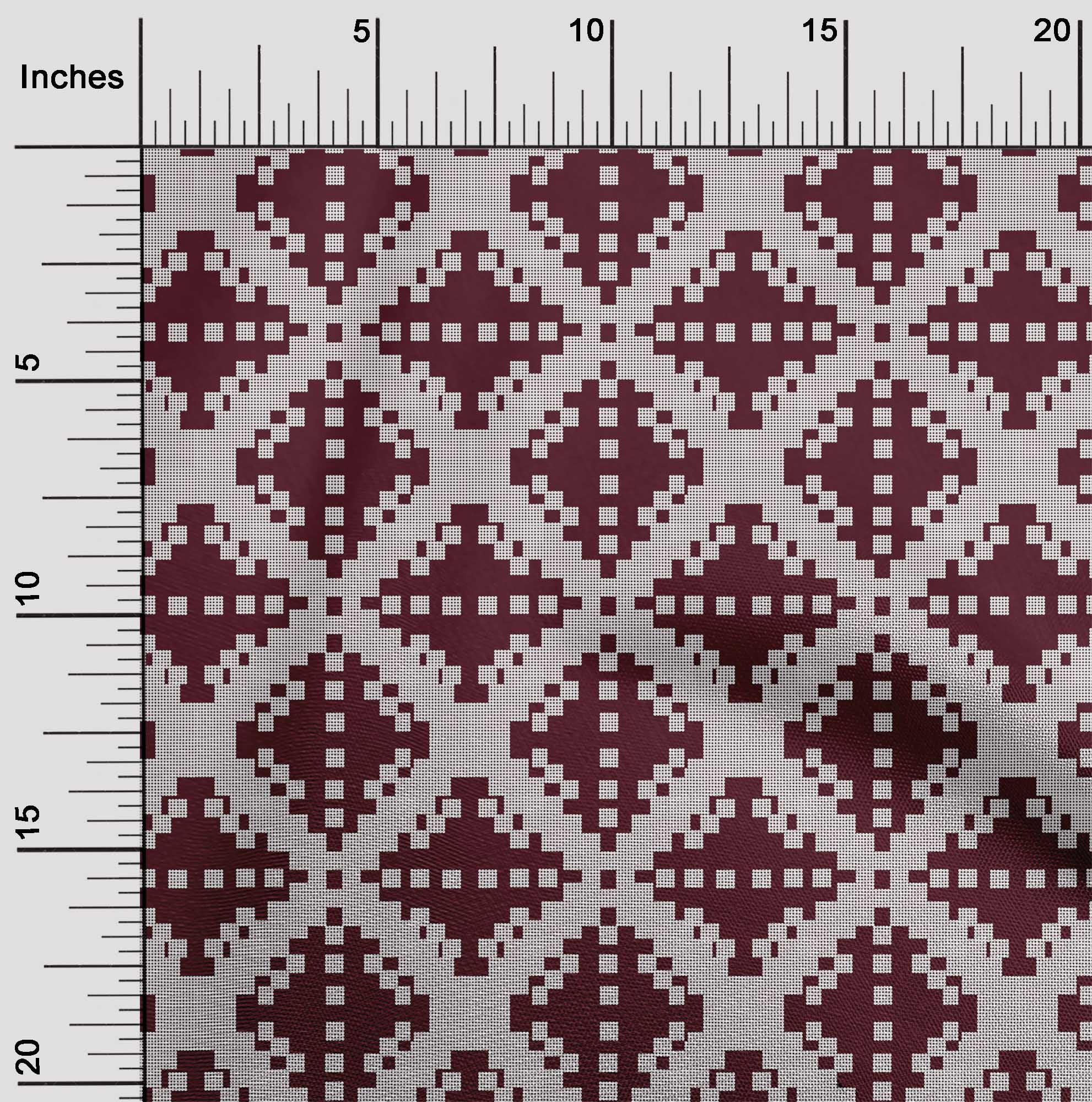 oneOone Viscose Chiffon Fabric Check Kasuri Print Fabric By The Yard 42 Inch Wide
