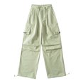 thumbnail image 1 of FAIWAD Women's High Waist Straight Wide Leg Drawstring Palazzo Pants with Pockets, 1 of 7