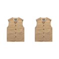thumbnail image 2 of Youkk Classic And Versatile Dad Wear Waistcoat With Multiple Pockets Multi-pockets khaki M 2Set, 2 of 6