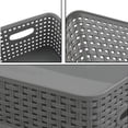 thumbnail image 2 of Plastic Storage Basket, Set of 6 (Black, Gray), 2 of 7