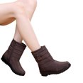 thumbnail image 1 of EGNMCR Bottes à la Cheville pour Femmes Extérieur Bottes de Neige pour Femmes Chaussures à Bout Rond à Enfiler Bottes Décontractées, 1 of 4