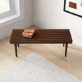 thumbnail image 2 of Banc Rectangulaire en Bois Massif Brun de Style Mi-Siècle Moderne Felicity, 2 of 6