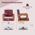 thumbnail image 2 of Gymax Fauteuil de Salon Réglable, Fauteuil Hydraulique de Barbier en Bois Massif avec Rotation à 360°, 2 of 10