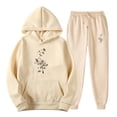 thumbnail image 1 of Aboser Womens 2 Piece Sweatsuit Set Casual Graphic Hoodie with Jogger Pants Workout Sets Comfy Solid Color Tracksuit Work Sweat Suits, 1 of 2
