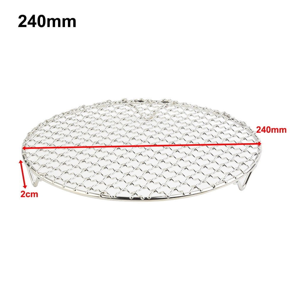 Round Cooking Rack 9-inch 201 Stainless Steel Cross Wire Barbecue Grill Net with 20mm Legs for Cooking Baking Steaming BBQ