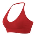 thumbnail image 1 of MIASHUI Bras for Women Halterneck Sports Bra Backless Deep V Neck Sports Bustier Padded Gym Bra Backless Adjustable Straps, 1 of 5