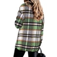 thumbnail image 2 of Women's Oversized Plaid Button Down Shirt Shacket Jacket Long Sleeve Casual Fall Outwear with Pockets, 2 of 5