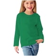 thumbnail image 4 of MeetoTime Hauts à Manches Longues pour Filles Col Rond Couleur Unie Tunique Habillée Chandail sous-Vêtement pour Enfants, 4 of 5