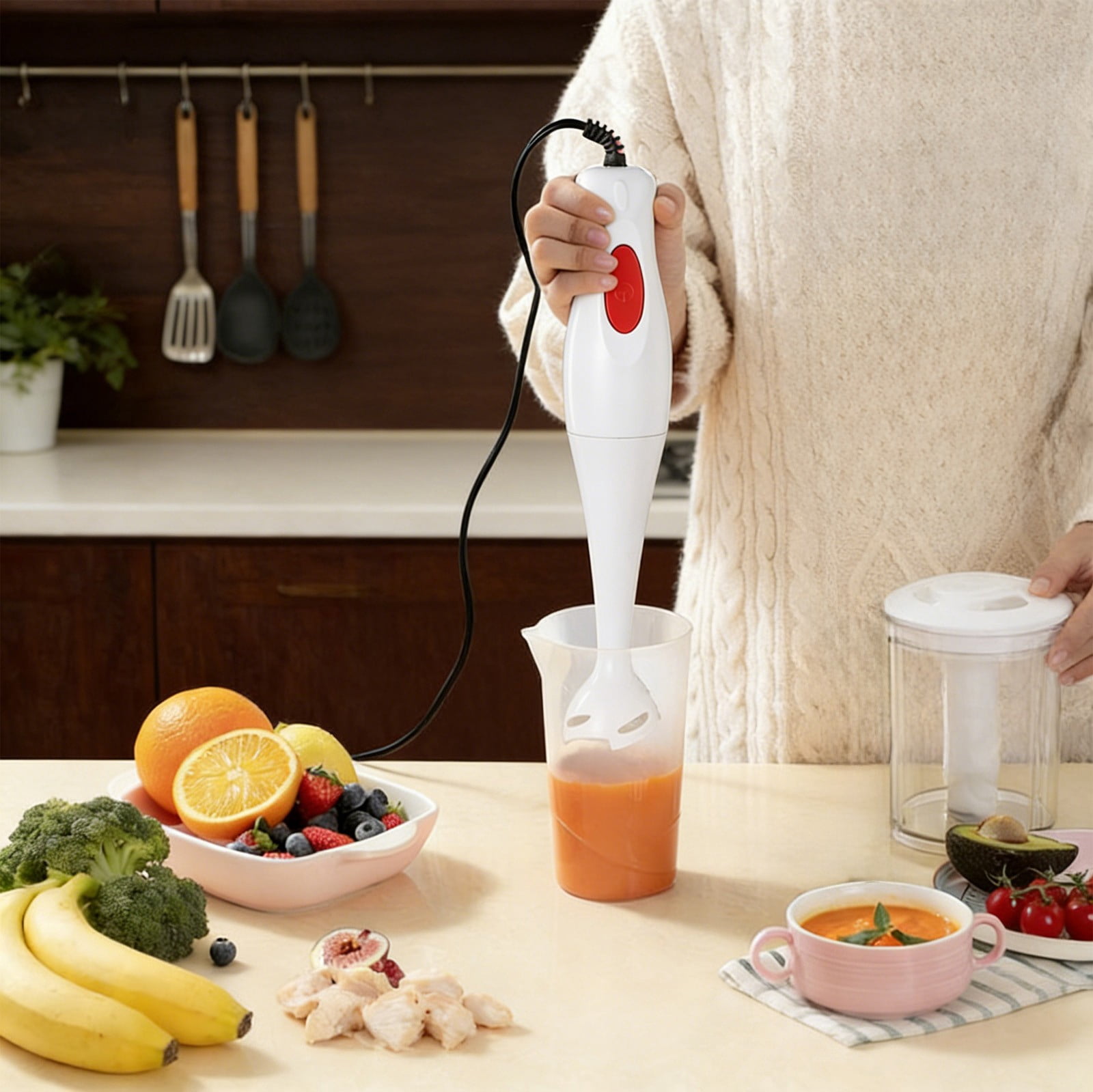 Birdeem Handheld Immersion Blender, Electric Meat Grinder Stick, Compact Multi-Purpose Hand Blender for Infant Food, Puree and Home Cooking
