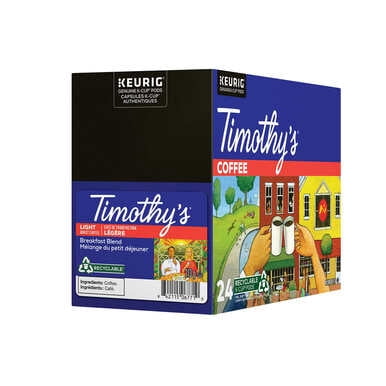Timothy’s World Coffee Breakfast Blend Mild Roast Coffee, 96 K-Cup pods (4x24-pack)