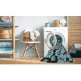 thumbnail image 2 of Ahgly Company Tapis d'Intérieur Lavable à la Machine, Carré, Transitionnel, Bleu Lagon Bleu, Tapis de Zone, 3 Pieds Carré, 2 of 7