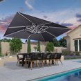 thumbnail image 2 of PURPLE LEAF 10 x 13FT Deluxe Rectangular Patio Umbrella, Large Offset Cantilever Umbrella with 360° Rotation, Gray, 2 of 13