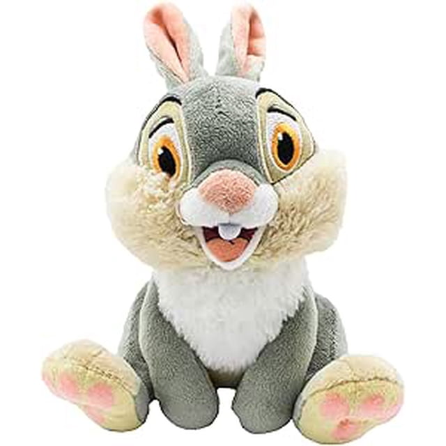 Disney Classics - Peluche Super Douce Tamponneuse, Vue avant Centrée du Jouet en Peluche Lapin Tamponneur, Environ 13 Pouces de Hauteur, Fausse Fourrure Gris Pâle et Blanche avec Yeux et Bouche Brodés, Oreilles Intérieures et Nez Roses Cousus, Corps en Mousse Peluche et Pattes Arrondies sur un Fond de studio Neutre; Peluche Disney sous Licence Officielle, Matériau Ultra Doux, Recommandé pour 3 Ans et Plus et Souvent Utilisé comme Article d'Exposition pour la Chambre de Bébé Ou un Collectionneur.