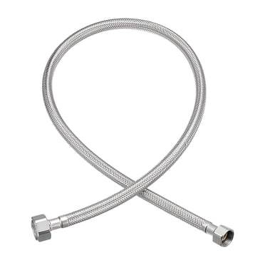 Unique Bargains Raccord de Conduite d'Alimentation pour Robinet de 32 Pouces de Long, Tuyau d'Alimentation en Acier Inoxydable 304 3/8 Pieds Femelle x 1/2 Pieds Femelle