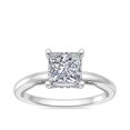 thumbnail image 1 of 1.15 Carat Excellent Princess Cut Real Diamond New Design Solitaire Ring for Wedding Solid 18K White Gold Size 11, 1 of 8
