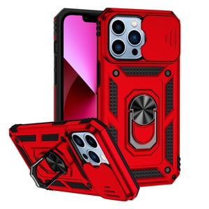 EGNMCR Phone Case Magnetic Car Finger Ring 3-in-1 Phone Case, Slide Camera Cover Phone Case With 360° Rotation Ring Stand For I-Phone 13/14/Pro/Pro Mobile phone shell