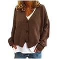thumbnail image 1 of Cardigan en Maille Uni à Boutons pour Femmes, Veste à Manches Longues, 1 of 1