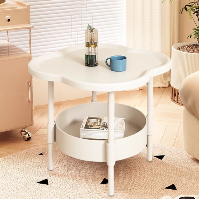 Mini Table Bedside Table Bedroom Bedside Small Storage Rack Apartment Bedside Table Compact Nightstand Storage Rack For Living Room Bedroom Dormitory White Plastic Furniture White