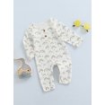 thumbnail image 3 of Kmbangi Baby Rainbow Romper Long Sleeve Pants Buttoned Crotch Bodysuit, 3 of 8