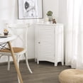 thumbnail image 4 of Gymax Corner Storage Cabinet Free Standing Bathroom Cabinet w/ Shutter Door, 4 of 10