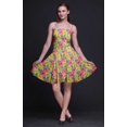 thumbnail image 4 of Bimba Robe Cocktail Florale pour Femme, Smockée, au-Dessus du Genou, Fluide, d'Été, Robe Soleil - X-Grand, 4 of 5