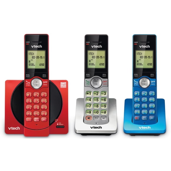 VTech 3-Handset Cordless Phone for Home with Caller ID/Call Waiting, Landline Phones, Illuminated Keypad, Full Duplex Speakerphone, ECO & Quiet Mode,