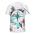 thumbnail image 3 of Birdeem Chandail Décontracté pour Hommes Col en V Imprimé Manches Courtes T-Shirt Blouse, 3 of 4