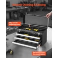 thumbnail image 4 of VEVOR Tool Box 20.5-inch Portable Metal Tool Box with 3 Drawers Tool Organizer Black, 4 of 9