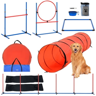 VEVOR Équipement d'Entraînement d'Agilité pour Chien 5 Pcs Amélioré avec Haies Tunnel Allongé