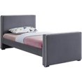 thumbnail image 1 of Meridian Furniture Lit Jumeau en Velours Gris, 1 of 6