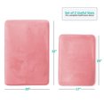 thumbnail image 3 of Set of 2 Large Clara Clark Bath Mat Bathroom Rug - Absorbent Memory Foam Bath Rugs - Non-Slip, Thick, Cozy Velvet Feel Microfiber Bathrug, Plush Shower, Toilet- Floor Bathmats Carpet - Pink - 20"x32", 3 of 6