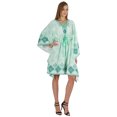 thumbnail image 2 of Bimba Printed Caftan Gown Maxi Robe Dress For Women Beachwear Short Swimsuit Cover Up, 2 of 7