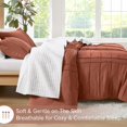 thumbnail image 2 of Comfort Spaces Clay Queen Comforter Set - 3 Piece Pintuck Pleated Bedding Set, All Season Lightweight, Extra Soft Pre-Washed Microfiber Bed Set, Shams, 2 of 5