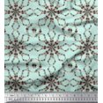 thumbnail image 1 of Soimoi Green Poly Georgette Fabric Floral Wreath Geometric Print Fabric by the Yard 52 Inch Wide, 1 of 5