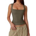 thumbnail image 1 of Dealovy Tank Tops for Women Square Neck Going out Tops Sleeveless Shirts Stretchy Slim Fitted Basic Tees, 1 of 6