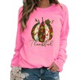 thumbnail image 1 of Innerwin L'action de Grâce Tops Citrouille Impression Femmes T-Shirt Parti Cou en Vrac Tee Rose, 1 of 2