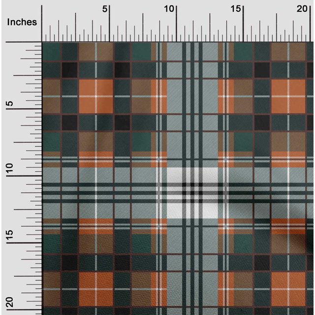 oneOone Cotton Silk Fabric Tartan Check Decor Fabric Printed BTY 42 Inch Wide