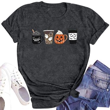 TSADFHJI Ladies Christmas Tops Chickens Women's Graphic Tee Casual T Shirt for Festive M Black